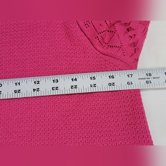 Anthropologie Martina Pointelle Rounded Neckline Pullover Sweater Pink XS - Picture 4 of 14
